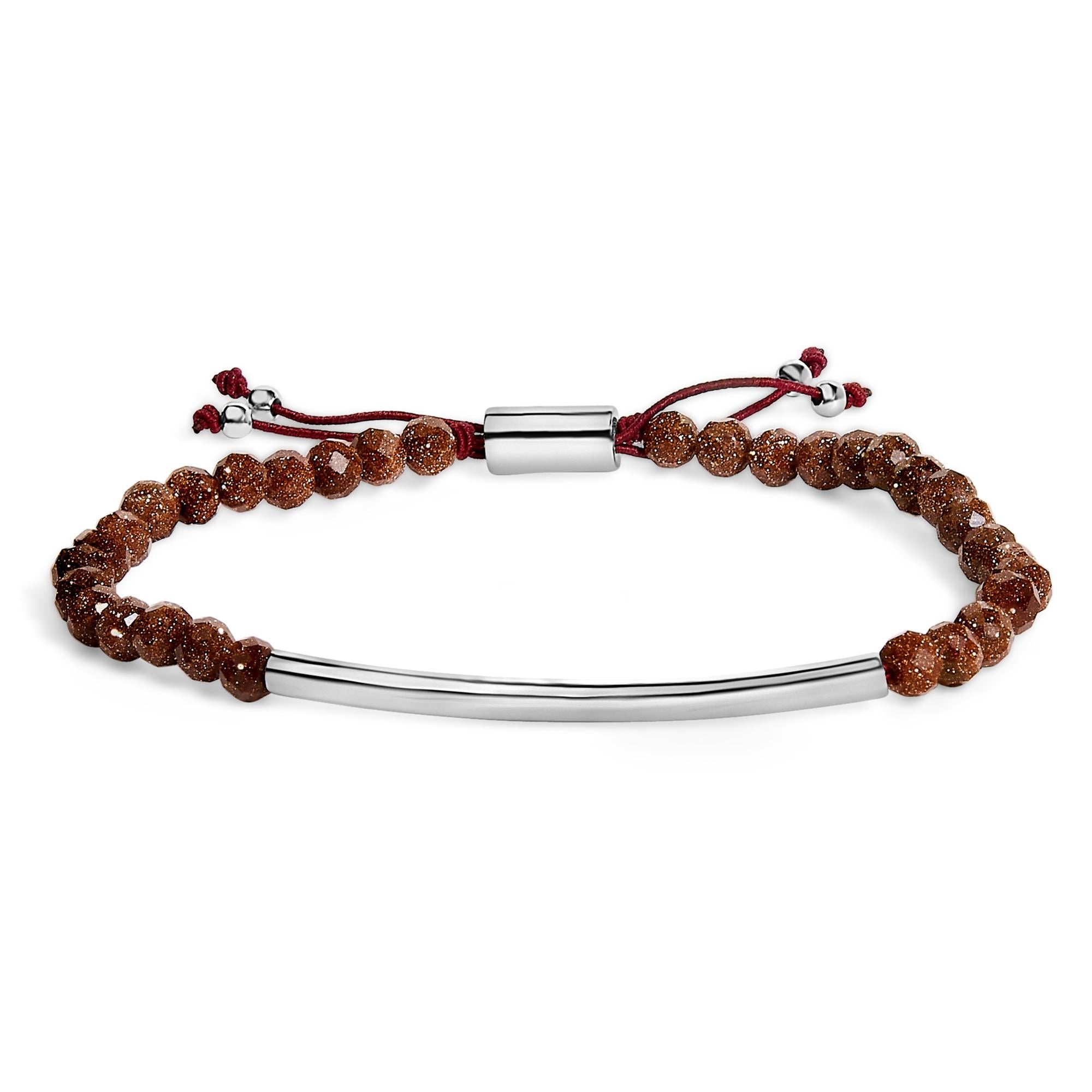 Pulsera bolo de estaciones con cuentas de arena en plata de ley, foto 1