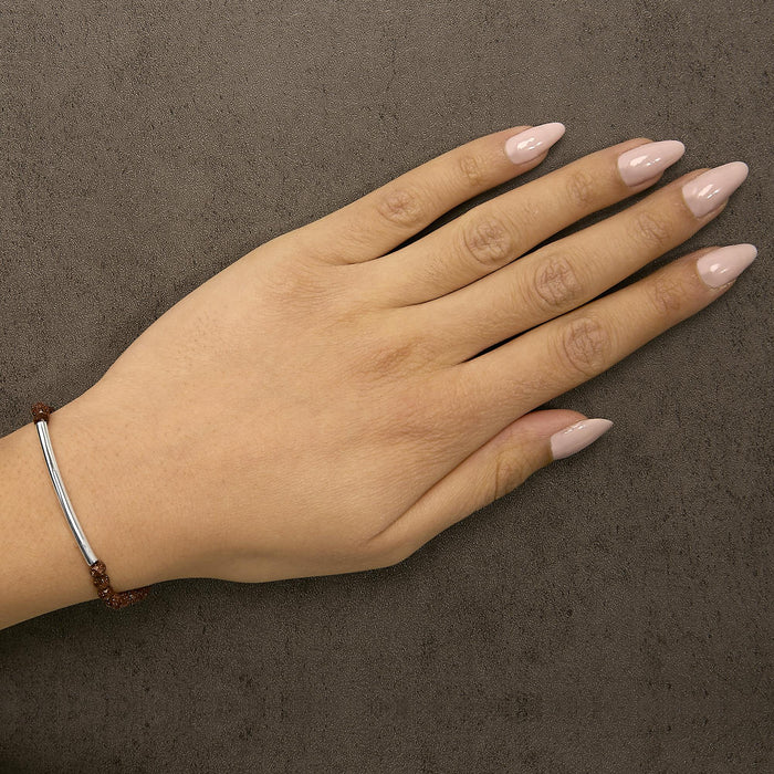 Pulsera bolo de estaciones con cuentas de arena en plata de ley, foto 3