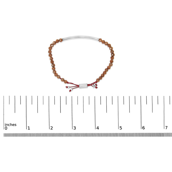 Pulsera bolo de estaciones con cuentas de arena en plata de ley, foto 6