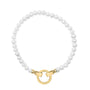 Pulsera tenis de perla cultivada con candado infinito en vermeil de oro amarillo de 18K, foto 4