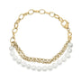 Pulsera de eslabones con estaciones de perla cultivada en vermeil de oro amarillo de 18K, foto 4