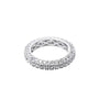 Anillo de banda abovedado con pavé de zirconias cúbicas redondas en latón bañado en rodio, foto 2