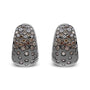 2 1/4 Ct. T.W. Black Rhodium over Prong and Bezel-Set White and Brown Diamond Huggy Hoop Earrings in 18K White Gold, photo 1