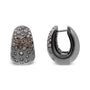 2 1/4 Ct. T.W. Black Rhodium over Prong and Bezel-Set White and Brown Diamond Huggy Hoop Earrings in 18K White Gold, photo 2