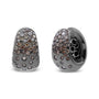 2 1/4 Ct. T.W. Black Rhodium over Prong and Bezel-Set White and Brown Diamond Huggy Hoop Earrings in 18K White Gold, photo 4