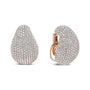 Aretes llamativos de diseño escultural con cierre omega y diamantes micropavé de 13 1/5 ct. p.t. en oro rosa de 18K, foto 1