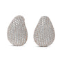 Aretes llamativos de diseño escultural con cierre omega y diamantes micropavé de 13 1/5 ct. p.t. en oro rosa de 18K, foto 4
