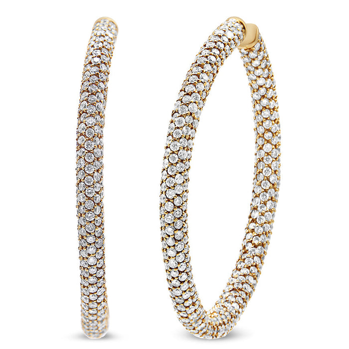 Aretes de aro de eternidad pavé por dentro y por fuera con diamantes de 6.90 ct. p.t. en oro rosa de 18K, foto 4