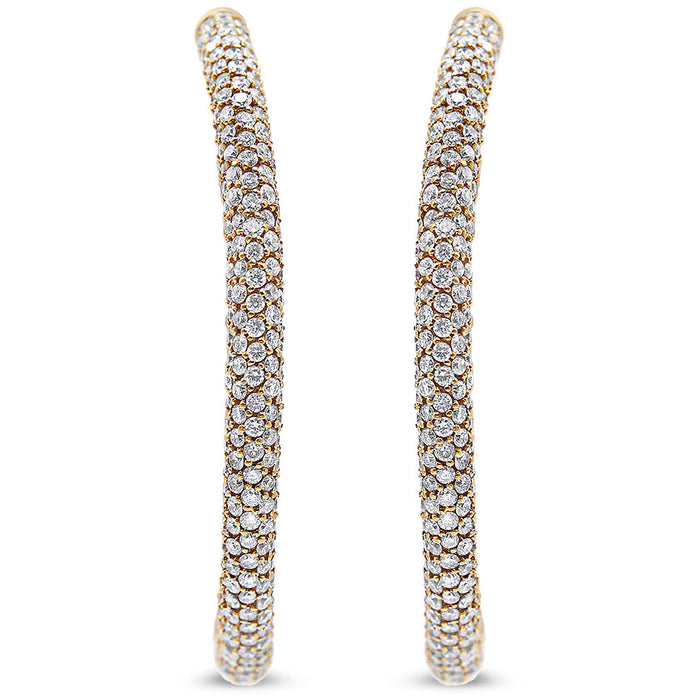 Aretes de aro de eternidad pavé por dentro y por fuera con diamantes de 6.90 ct. p.t. en oro rosa de 18K, foto 2