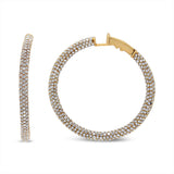 Aretes de aro de eternidad pavé por dentro y por fuera con diamantes de 6.90 ct. p.t. en oro rosa de 18K