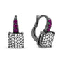 7/8 Ct. T.W. Black Rhodium Plated Round Diamond and Graduated Red Ruby Drop Earrings in 18K White Gold, photo 4