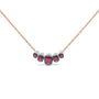 3/4 Ct. T.W. Pave Diamonds and Graduated Red Ruby Gemstone Curved Bar Choker Necklace in 18K Rose Gold, photo 1