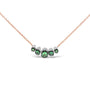 Collar gargantilla de barra curva con diamantes pavé de 3/4 ct. p.t. y tsavorita verde graduada en oro rosa de 18K, foto 1