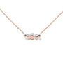 Collar gargantilla de barra curva con diamantes pavé de 3/4 ct. p.t. y tsavorita verde graduada en oro rosa de 18K, foto 4