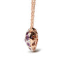 Collar con colgante de corazón en racimo con diamantes y amatista morada de 3/4 ct. p.t. en oro rosa de 18K, foto 2