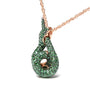 Collar con colgante de serpiente en espiral con racimo de tsavorita verde redonda (calidad Aaa+) en oro rosa de 18K, 18 pulg., foto 4