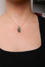 Collar con colgante de serpiente en espiral con racimo de tsavorita verde redonda (calidad Aaa+) en oro rosa de 18K, 18 pulg., foto 3