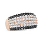Anillo de banda de 6 hileras con diamantes blancos y negros tratados de 2 1/5 ct. p.t. en oro rosa de 18K, foto 2