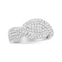 Anillo de racimo con diamantes de 2 1/4 ct. p.t. en oro blanco de 18K, foto 1