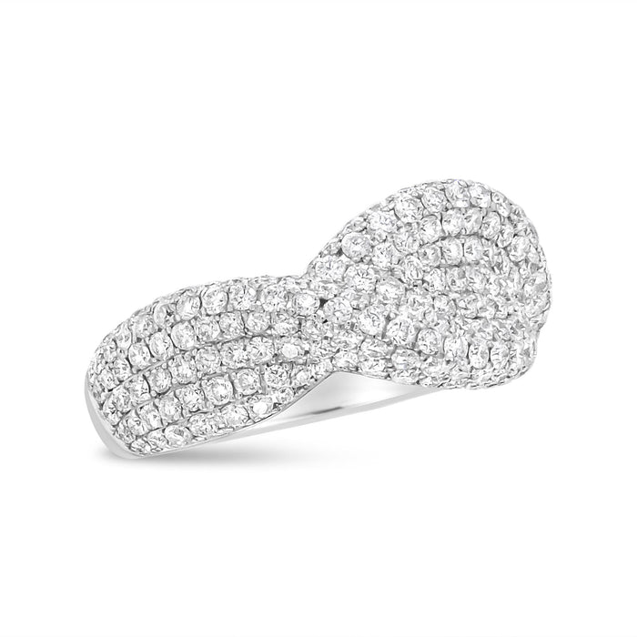Anillo de racimo con diamantes de 2 1/4 ct. p.t. en oro blanco de 18K, foto 2