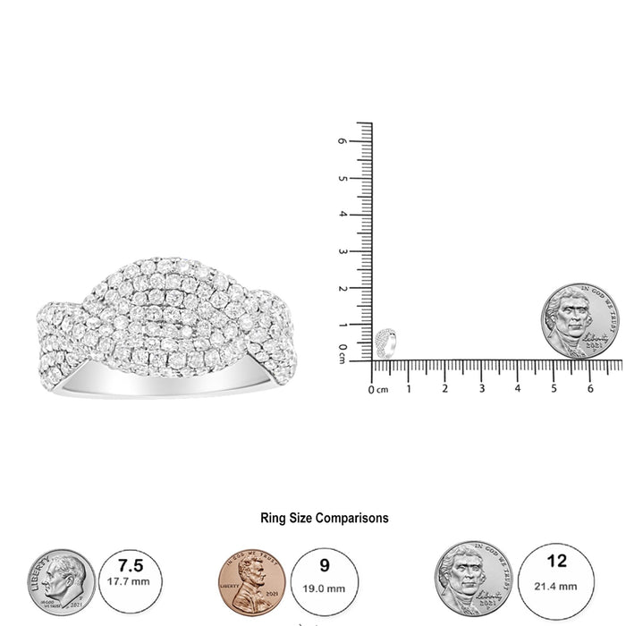 Anillo de racimo con diamantes de 2 1/4 ct. p.t. en oro blanco de 18K, foto 5