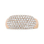 Anillo de banda abombado de varias hileras con diamantes de 1 ct. p.t. en oro rosa de 18K, foto 1
