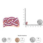 7/8 Ct. T.W. Red Ruby and Diamond Woven Braided Band Ring in 18K Rose Gold, photo 6