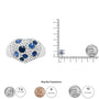 Anillo de racimo en forma de corazón con zafiro azul y diamantes de 5/8 ct. p.t. en oro blanco de 18K, foto 6