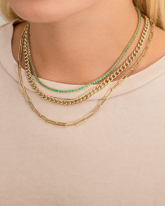 Collar de cadena barbada grande en oro de 14K, foto 4