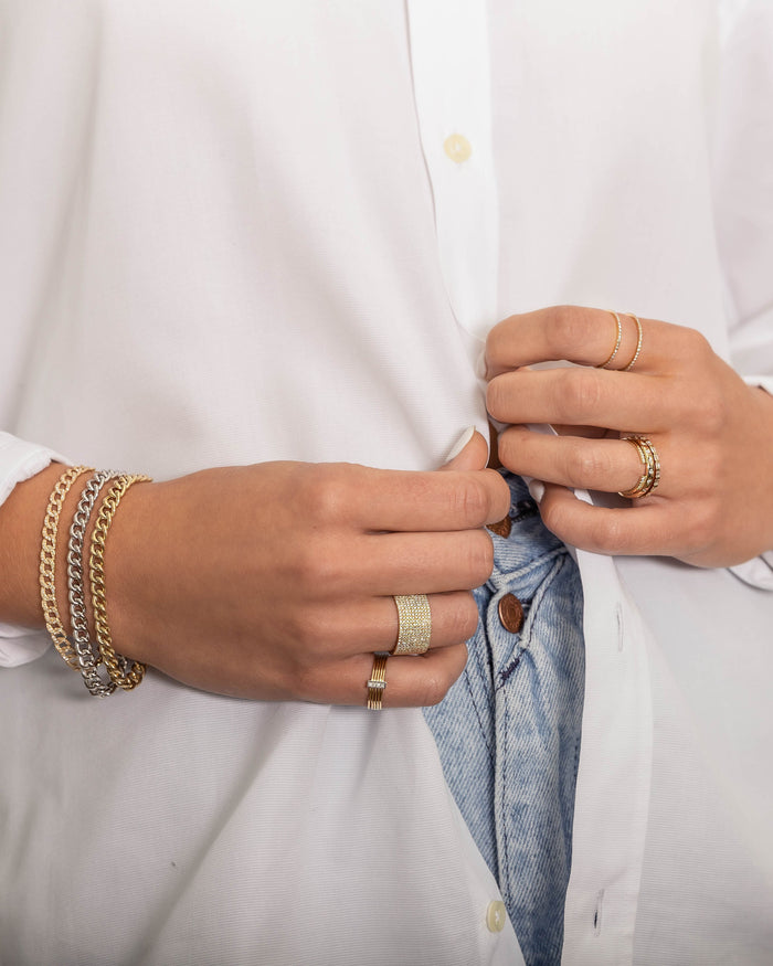 Pulsera de cadena barbada de eslabones grandes en oro de 14K, foto 9