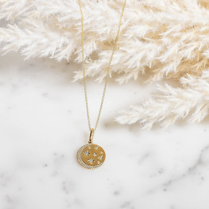 14K Gold Diamond Celestial Necklace, photo 10