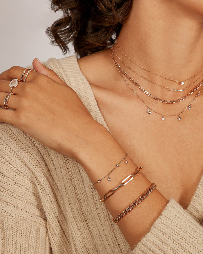 14K Gold Extra Large Paper Clip Chain Bracelet, photo 8