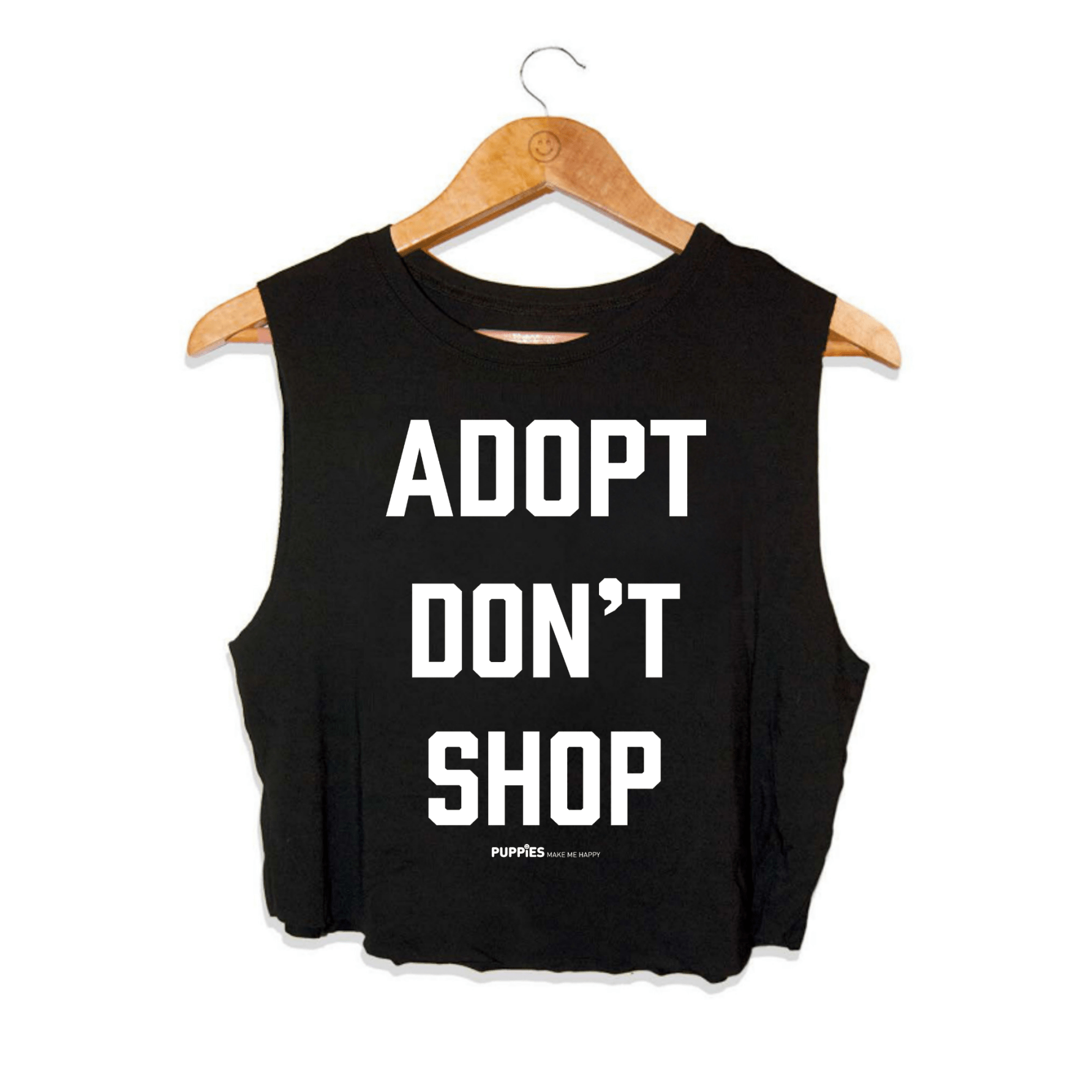 Adopt Don't Shop Crop Top in black