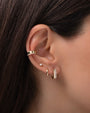 Aretes de aro huggie pequeños en oro de 14K, foto 12