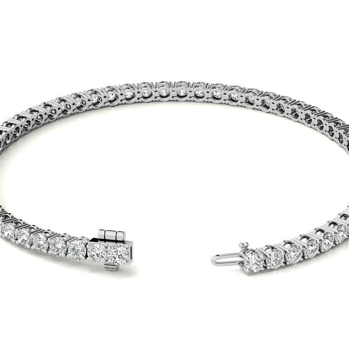 Pulsera tenis con diamantes cultivados en laboratorio de 3.00 CTW en oro de 14K, foto 3