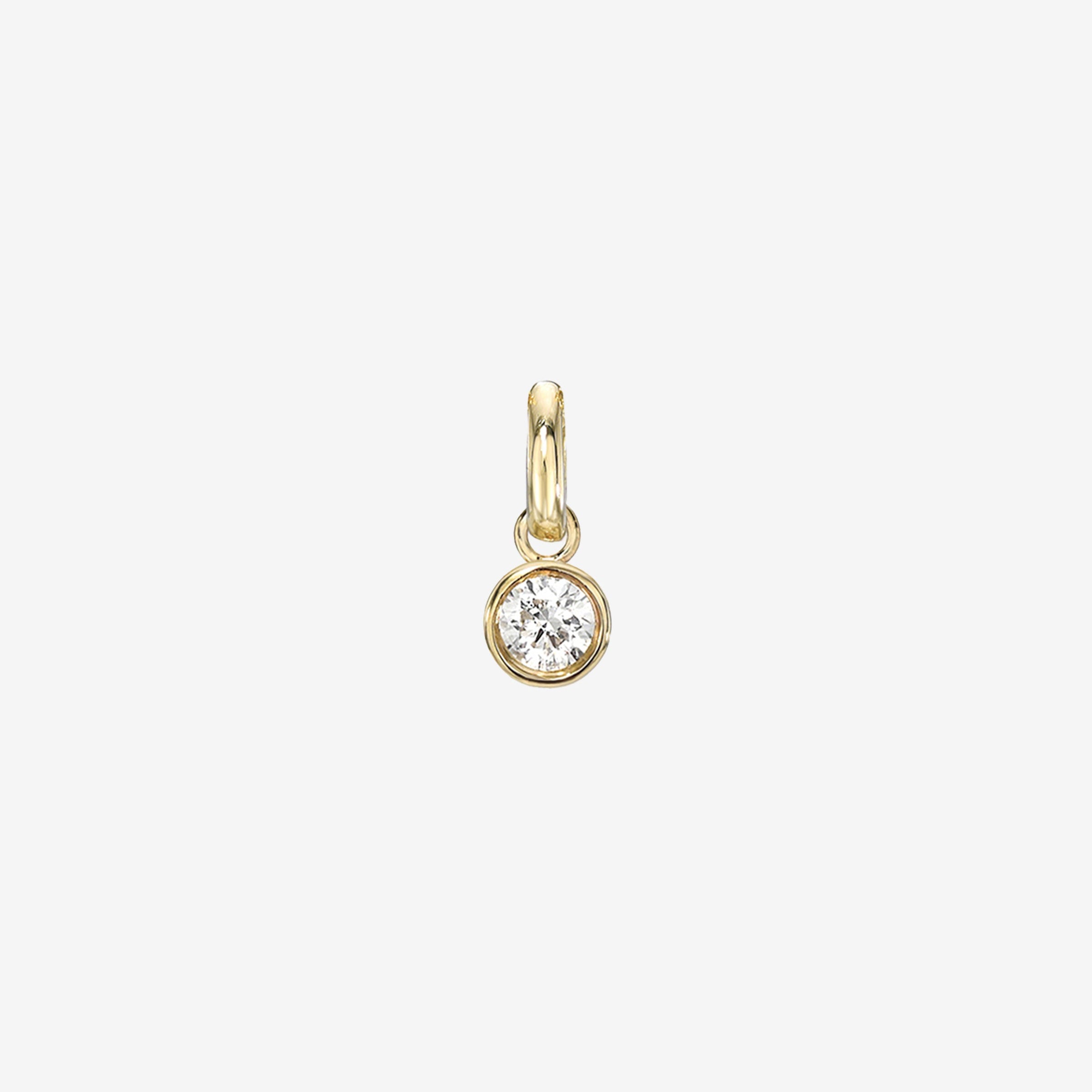 Dije de diamante en bisel en oro de 14K, foto 1
