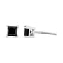 1 to 4 Ct. T.W. Princess-Cut Treated Black Diamond Classic 4-Prong Stud Earrings in 14K White Gold, photo 4