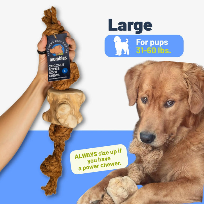 Cuerda de coco con mordedor de raíz de café para perro, foto 13