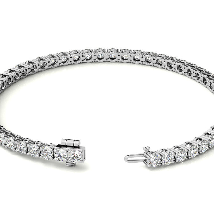 Pulsera con diamantes cultivados en laboratorio de 6.00 CTW en plata bañada en oro, foto 4