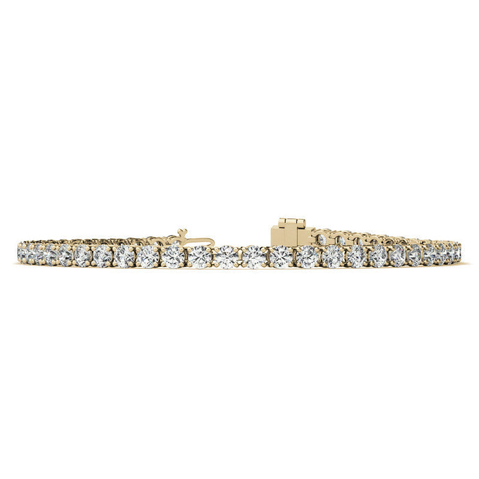 Pulsera con zafiro blanco creado en laboratorio de 6 ct DEW, bañada en oro, foto 7