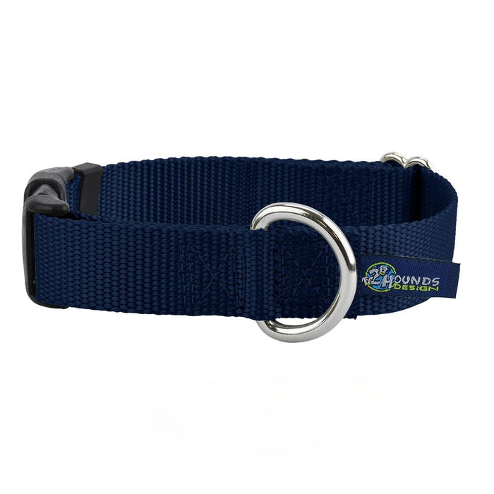 Collar para perro de nailon azul marino, 5/8 pulg. y 1 pulg. de ancho, foto 1