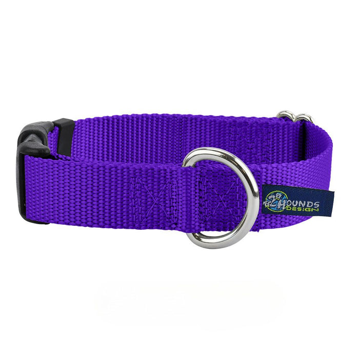 Collar para perro de nailon morado, 5/8 pulg. y 1 pulg. de ancho, foto 1