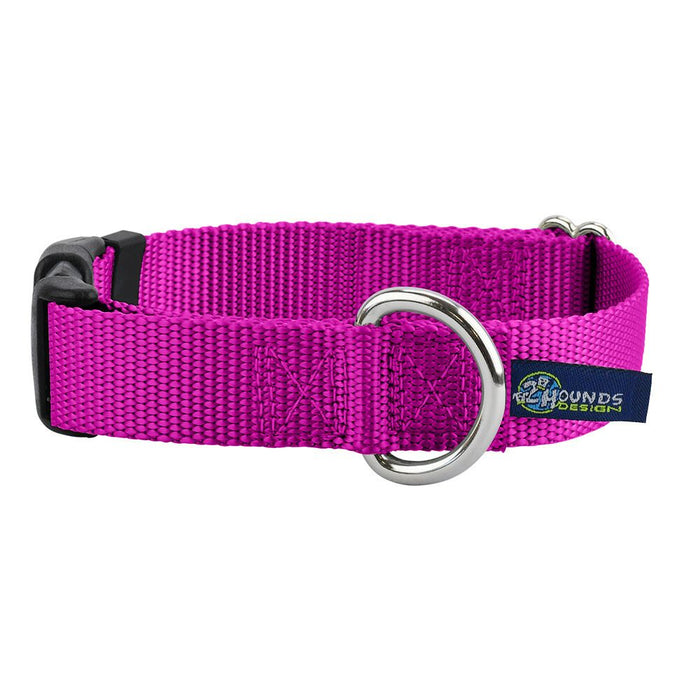 Collar para perro de nailon frambuesa, 5/8 pulg. y 1 pulg. de ancho, foto 1
