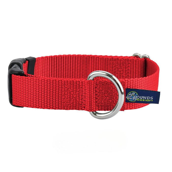 Collar para perro de nailon rojo, 5/8 pulg. y 1 pulg. de ancho, foto 1
