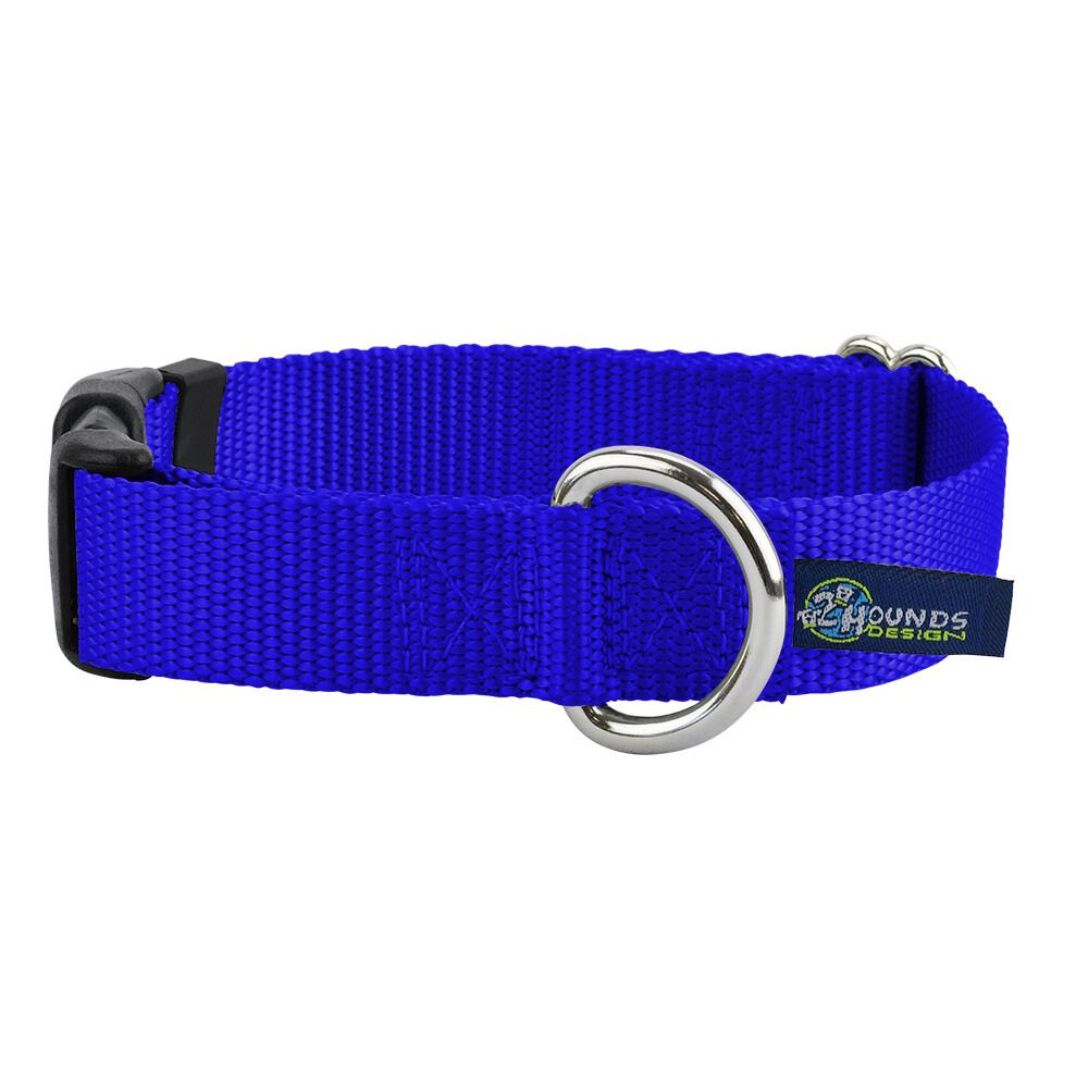 Collar para perro de nailon azul rey, 5/8 pulg. y 1 pulg. de ancho, foto 1
