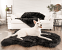 PupRug Curve Faux Fur Orthopedic Dog Bed, Midnight Black, photo 8