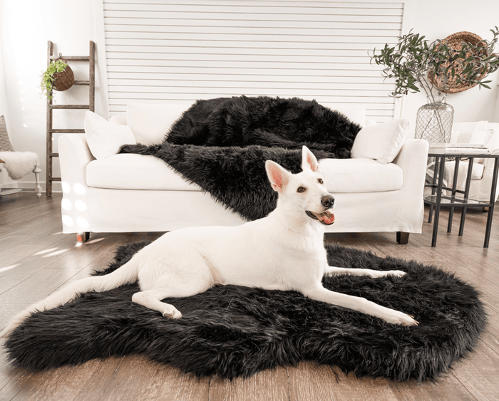 PupRug Curve Faux Fur Orthopedic Dog Bed, Midnight Black, photo 8