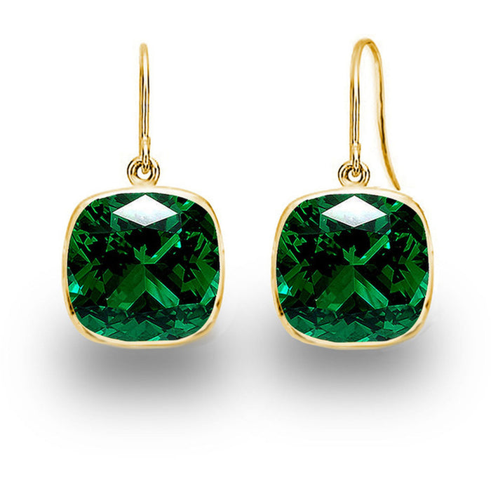 5.00 CTW Lab-Created Sapphire and Emerald Drop Earring Set, photo 3