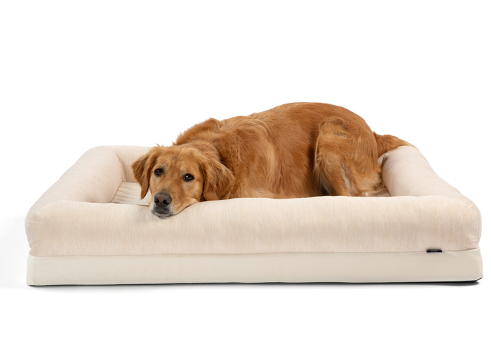 PupChill Cooling 4-Bolster Dog Bed, Arctic Sand