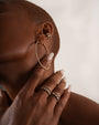 Aretes de aro grandes con diamantes pavé en oro de 14K, foto 3